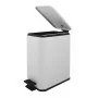 Pattumiera bagno 5 L in acciaio bianco opaco con apertura a pedale Rexa