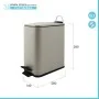 Scheda tecnica Pattumiera bagno 5 L in acciaio tortora opaco con apertura a pedale Rexa