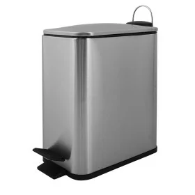 Pattumiera bagno 5 L in acciaio inox spazzolato con apertura a pedale Rexa
