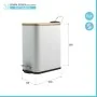 Pattumiera bagno 5 Lt in acciaio con coperchio in bambù bianca con apertura a pedale Rexa