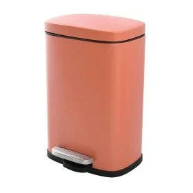 Pattumiera a pedale in acciaio 5 lt color terracotta opaco con chiusura rallentata Axin