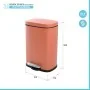 Scheda tecnica Pattumiera a pedale in acciaio 5 lt color terracotta opaco con chiusura rallentata Axin
