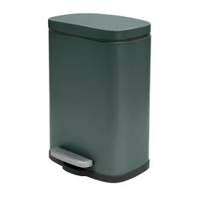 Pattumiera a pedale in acciaio 5 lt verde scuro con chiusura rallentata Axin