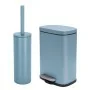 Set pattumiera 5lt a pedale e portascopino in acciaio azzurro polvere Axin