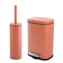Set pattumiera 5lt a pedale e portascopino in acciaio color terracotta opaco Axin