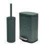 Set pattumiera 5lt a pedale e portascopino in acciaio verde scuro opaco Axin