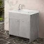 Mobile lavatoio 80 cm in PVC rovere kit di montaggio scarico incluso