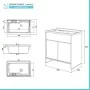 Scheda tecnica Mobile lavatoio 80 cm in PVC rovere kit di montaggio scarico incluso
