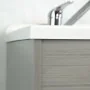 Mobile lavatoio 80 cm in PVC rovere kit di montaggio scarico incluso