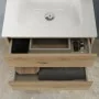 Spazio interno Mobile bagno sospeso 60cm in legno color quercia naturale 2 cassettoni soft close con lavabo e specchio Leda