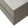 Mobile bagno sospeso 100 cm in legno grigio cemento 2 cassettoni con lavabo e specchio Leda
