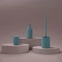 Portaspazzolini bagno d'appoggio blu in ceramica soft touch Spring