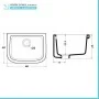 scheda tecnica Pilozzo lavanderia sospeso 46x40 cm in ceramica bianco per interno ed esterno