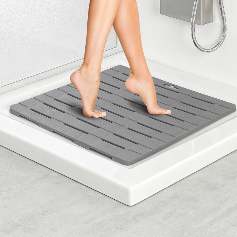 Pedana Doccia In Plastica E Gomma Antiscivolo Tortora 40x80 