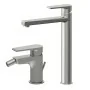 Set miscelatori lavabo alto e bidet spazzolato Mariani serie Artic 