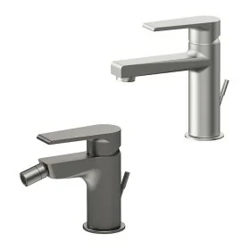 Set miscelatori lavabo e bidet spazzolato Mariani Artic scarico incluso