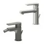 Set miscelatori lavabo e bidet spazzolato Mariani Artic scarico incluso