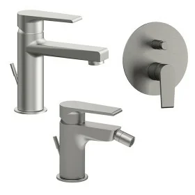 Set miscelatori lavabo bidet e doccia incasso spazzolato Mariani Artic 