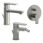 Set miscelatori lavabo bidet e doccia incasso spazzolato Mariani Artic 