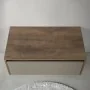 Mobile bagno sospeso 80 cm in legno tabacco e tortora Smok