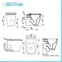 Wc filomuro Rimless Mirto con scarico traslato a pavimento o a parete