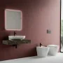 Sanitari filomuro Rimless Mirto scarico traslato e sedile soft close