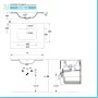 Scheda tecnica 2 Mobile bagno sospeso 80 cm in legno tabacco e tortora con 2 cassettoni colonna lavabo e specchio Smok