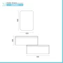 Scheda tecnica Mobile bagno sospeso 80 cm in legno tabacco e tortora con 2 cassettoni lavabo incasso e specchio Smok