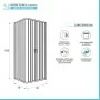 Box doccia 70x70x70 cm a soffietto in PVC bianco tre lati con chiusura centrale Lux