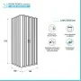 Box doccia 80x80x80 cm a soffietto in PVC bianco tre lati con chiusura centrale Lux