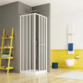 Box doccia angolare 70x70 a soffietto in PVC con apertura centrale Carmen