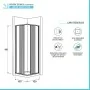Scheda tecnica Box doccia angolare 100x100 a soffietto in PVC con apertura centrale Carmen