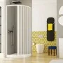 Box doccia 70x70 circolare a soffietto in PVC bianco apertura laterale e chiusura calamitata Lux