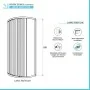 Scheda tecnica Box doccia 70x70 circolare a soffietto in PVC bianco apertura laterale e chiusura calamitata Lux