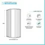 Scheda tecnica Box doccia 80x80 circolare a soffietto in PVC bianco apertura centrale e chiusura calamitata Lux