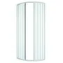 Box doccia 80x80 circolare a soffietto in PVC bianco apertura centrale e chiusura calamitata Lux