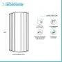 Scheda tecnica Box doccia 90x90 circolare a soffietto in PVC bianco apertura centrale e chiusura calamitata Lux