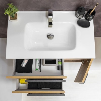 Mobile Bagno Sospeso doppio colore Legno 80x47 cm