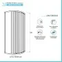 Scheda tecnica Box doccia 70x90 semicircolare a soffietto in PVC bianco apertura sul laterale sinistro e chiusura calamitata Lux