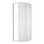 Box doccia 70x90 semicircolare a soffietto in PVC bianco apertura sul laterale sinistro e chiusura calamitata Lux