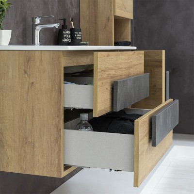 Mobile Bagno Sospeso Linea Urban in Legno 80x47 cm 