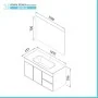 Scheda tecnica Mobile bagno sospeso 100cm in MDF bianco opaco con specchio e lavabo Craft