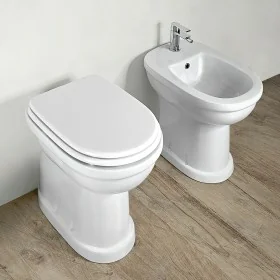 Set sanitari per anziani WC e bidet H49 cm in ceramica bianca