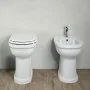Set sanitari per anziani WC e bidet H49 cm in ceramica bianca
