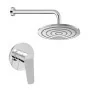Set doccia con miscelatore braccio 35 cm e soffione 20cm finitura cromo lucido Aurora