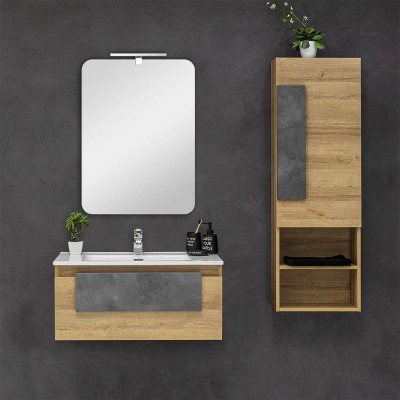 Pensile per il Bagno Urban Sospeso Rovere Effetto Legno