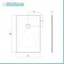 scheda tecnica Piatto doccia 70x100cm in resina bianco antiscivolo con griglia in acciaio inox Harmony