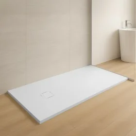 Piatto doccia 70x120cm in resina bianco antiscivolo con griglia in acciaio inox Harmony