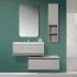 Mobile Bagno Sospeso Tortora L. 90 cm Completo di Specchio Feridras - 1