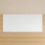 render Piatto doccia 70x120cm in resina bianco antiscivolo con griglia in acciaio inox Harmony